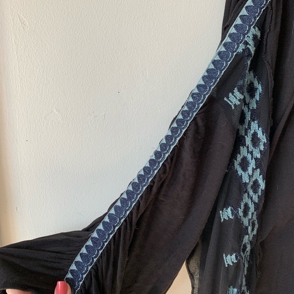 Free People | Eden Black Emboridered Boho Blouse - Picture 3 of 6